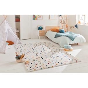 Nazar Tapis Salon Chambre Enfant, Shaggy, Tapis Berbere, Motif Azteque, Multicolore, Poil Long Doux, Tapis Chambre, Tapis Chambre, Tapis Bébé, Tapis Chambre Bébé, Tapis Doux