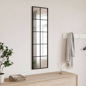 VidaXL Miroir mural noir 30x100 cm rectangulaire fer