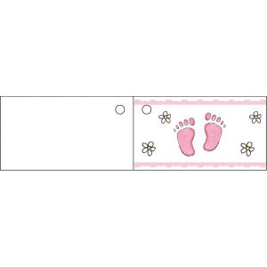 Image de 10 étiquettes Pied rose pour Baptême fille