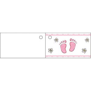 Image de 10 étiquettes Pied rose pour Baptême fille