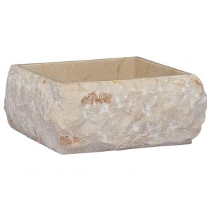 Image de VidaXL Lavabo Crème 30x30x13 cm Marbre