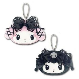 Sanrio My Melody / Kuromi Mini Face Pouch (Merokuro Series) Kuromi (18 x 11 x 3cm)