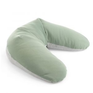 Maïka Coussin De Maternité Bi-Confort Gris Sauge 150 Cm, Microbilles, Face Hiver Face Été