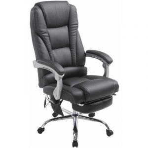 CLP Fauteuil de Bureau Pacific en Similicuir avec Fonction de Massage Pivotant Réglable [Noir]