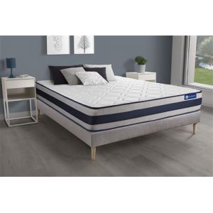 Actisom Ensemble matelas Ressorts ensac s + M&eacute;moire de forme ACTIFLEX ERGO 160x200 Maxi &eacute;paisseur 5zones confort + sommier KIT gris