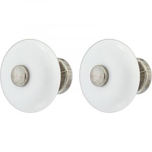 Cyclingcolors 2x bouton de tiroir porcelaine c&eacute;ramique finition nickel 35 mm meuble vintage antique style porte poign&eacute;e avec vis