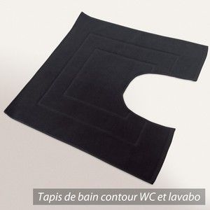 Image de Linnea Tapis de bain contour WC et lavabo 60x60 cm FLAIR Anthracite 1500 g/m2