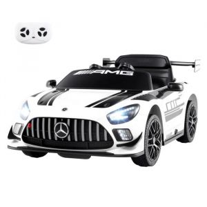 Image de Mercedes-Amg Gt3 Voiture Électrique 12v Pour Enfants, Télécommande 2.4 G, Portes Hydrauliques, Led, Klaxon, Mp3, Usb, 3-8 Ans Blanc