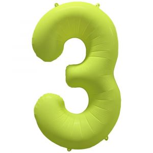 Ruedelafete Ballon Neon Jaune : Chiffre 3