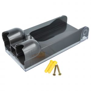 Vhbw Support universel pour tuyau compatible avec Dyson Cyclone V10 Fluffy manche t&eacute;l&eacute;scopique de 32/35mm aspirateur - Montage au mur gris