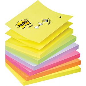 Post-It Z-notes Post'it - 7,6 x 12,7 cm - coloris n&eacute;on assortis - bloc 100 feuilles - lot de 6 blocs