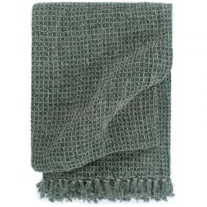 VidaXL Couverture en coton 220 x 250 cm Vert foncé