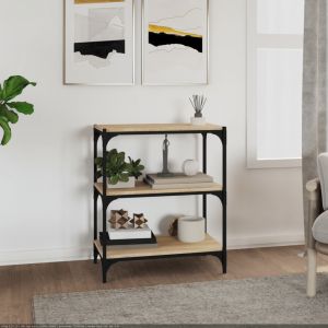 VidaXL Bibliothèque Chêne Sonoma 60x33x70,5 cm Bois d'ingénierie acier