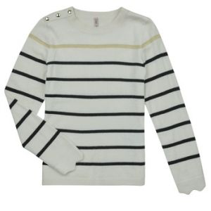 Only Pull enfant KOGELISA LS BUTTON O-NECK CS KNT Blanc - Taille 8 ans,10 ans,12 ans,14 ans