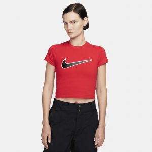 Nike Street Cropped T-Shirt - University Red/University Red, University Red/University Red - Taille XS