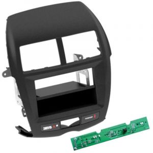 Adaptateur de fa&ccedil;ade 2-din pour avec vide poche mitsubishi asx 2010 > noir