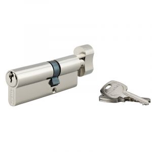 THIRARD Cylindre de serrure à bouton std, unikey (achetez-en plusieurs, ouvrez avec la même clé),30Bx50mm, 3 clés, nickelé