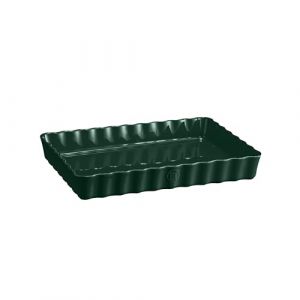Emile Henry Tourtière rectangulaire, Céramique, vert Cédre, 24 x 34 cm