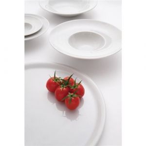 Assiettes à Pizza en Porcelaine Blanche 310 mm x 6 Saturnia