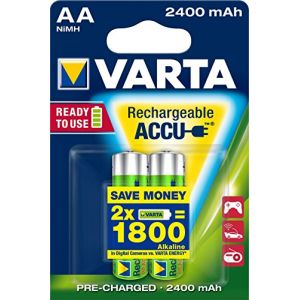 Image de Varta Lot de 2 piles rechargeables AA Power