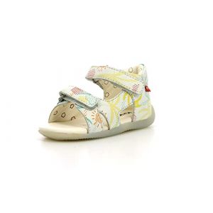 Kickers Sandales Cuir Binsia Blanc - Couleur Blanc - Taille 27