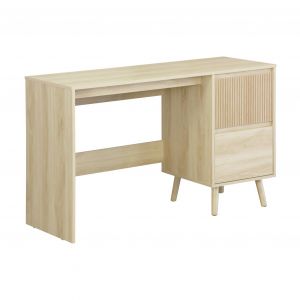 Sweeek - Bureau avec 2 tiroirs linear l 120 x p 48 x h 75cm - Naturel