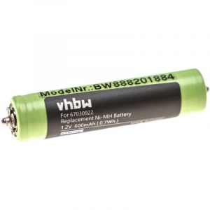 Vhbw Batterie compatible avec Braun Cruzer4 2838, Cruzer4 2878, Cruzer5 2778 rasoir tondeuse électrique (600mAh, 1,2V, NiMH)