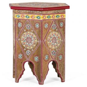 Giner Y Colomer - Tabouret en bois de manguier peint à la main
