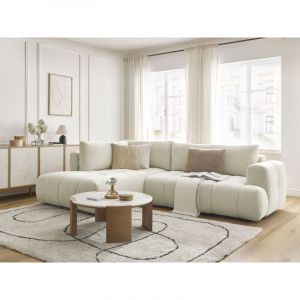 Bobochic Canapé d'angle L convertible FUJI tissu lisse