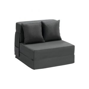 VEVOR Canapé-lit Pliant, 3 en 1, Fauteuil-lit Convertible Pliable, 2 oreillers et Housse Lavable, canapé-lit futon en Mousse à mémoire de Forme, pour Salon, Chambre, Gris foncé, 186 x 73 cm (Single)