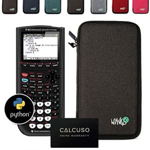 Texas instruments Calculatrice TI-82 Advanced Edition Python avec Housse de Protection WYNGS incluse Gris Foncé - Calculatrice Graphique