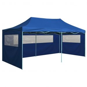 VidaXL Tente de réception pliable avec 4 parois 3x6 m Acier Bleu