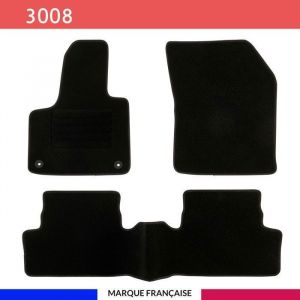 Tapis de voiture - Sur Mesure pour 3008 (2016 - 2020) - 3 pi&egrave;ces - Tapis de sol antid&eacute;rapant pour automobile