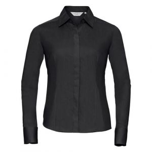Russell Collection - Chemisier à manches longues en popeline - Femme (2XL) (Noir) - UTBC1017