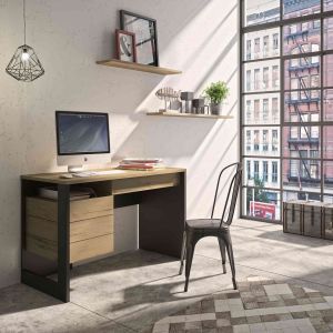 Terre de Nuit Bureau 1 porte, 1 tiroir bois naturel