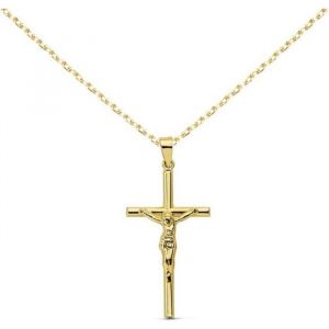 Collier L'atelier D'azur Collier - Médaille Croix Or 18 Carats 750/000 - Christ - Couleur Unique - Taille Doré