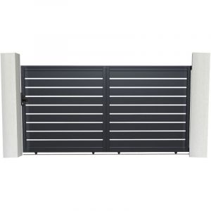 Portail coulissant 3,5m vogel H.180cm aluminium gris