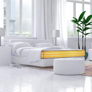 Farmarelax Matelas Top Memory 140x190 cm, H 23 cm, Orthop&eacute;dique, Mousse a m&eacute;moire houte qualit&egrave;, Technologie 5D Respirant, 100% Mad