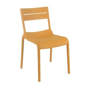 Oviala Chaise de terrasse en plastique jaune clair