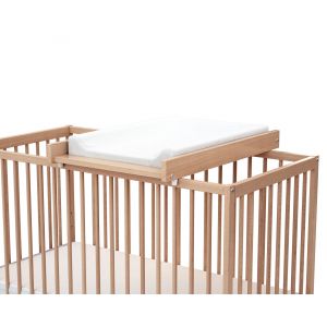 Plan à langer amovible pour lit bébé en bois Blanc 60 x 120 cm