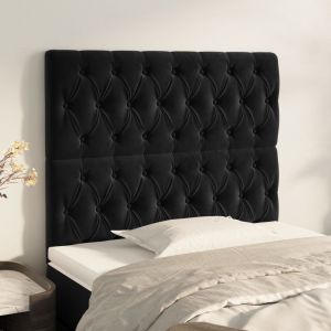 Image de VidaXL Têtes de lit 2 pcs Noir 100x7x78/88 cm Velours Noir