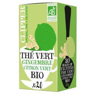 Image de Clipper Thé Vert Citron Vert Gingembre Bio - La Boite De 20 Sachets