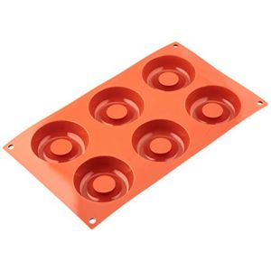 Silikomart 20.012.00.0060 SF012 Moule Forme Savarin 6 Cavit&eacute;s Silicone Terre Cuite SF012-C