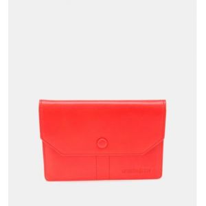 Arthur & Aston Pochette enveloppe en cuir Rouge