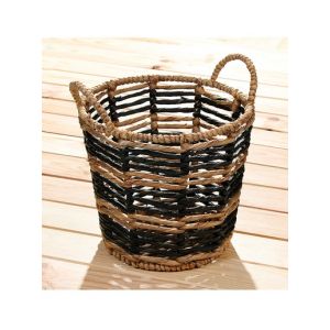 Panier jacinthe d'eau naturel et noir - Couleur Taille unique - Taille Beige