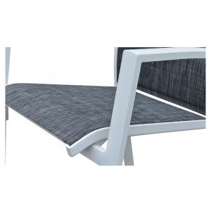 Wilsa Garden Fauteuil Modulo structure aluminium coloris Blanc/Gris Chiné