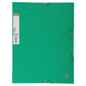 Exacompta Lot de 25 chemises 3 rabats à élastique carte recyclée 380g/m2 Forever - A4 - Vert foncé - 56983E