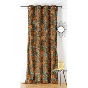 LINDER Rideau motif fleur Pendjab - 145x260cm - Abricot
