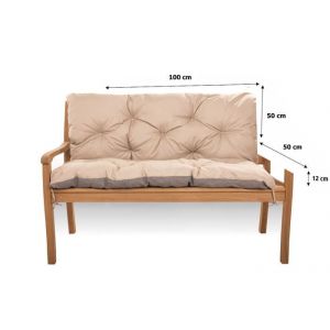 Image de Coussin pour banc de jardin 100x50x50cm, coussin de banc de jardin Beige, coussin de balançoire, coussin de jardin, coussin de banc extérieur