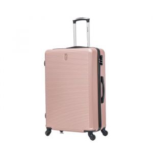 CELIMS - Valise Grande Taille Rigide à 4 roulettes Légère | Taille Soute 23kg 75cm | Serrure Intégré | ABS | Rose Gold